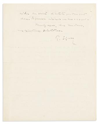 SIGNAC, PAUL. Group of 4 Autograph Letters Signed, in full or P. Signac, to My dear friend or Sir or Dear Madam or Dear Sir,